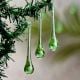 Green Glass Chandelier Drop Ornaments - Christmas Tree Ornaments - Set of 20